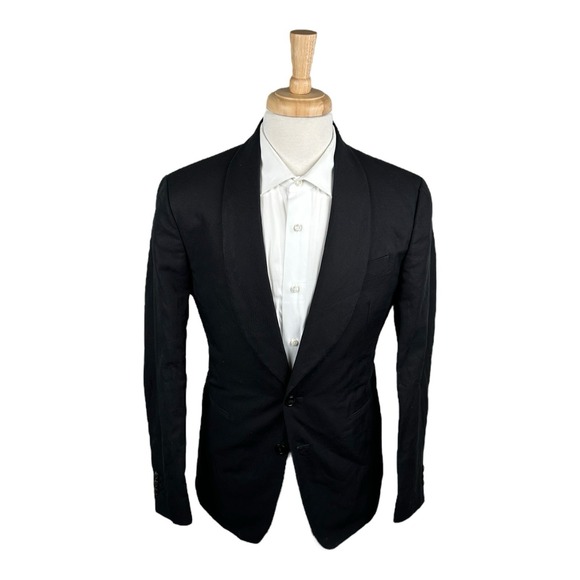 RRL Ralph Lauren Black Unstructured Linen Cotton Men's Tuxedo Jacket 38 NWOT